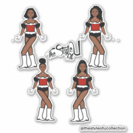 Ruffle Majorette / Tänzeraufkleber schwarz/rot/wei Aufkleber