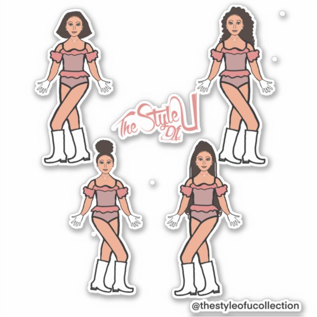 Ruffle Majorette / Tänzerkleber Peach Blend Aufkleber (Vorderseite)
