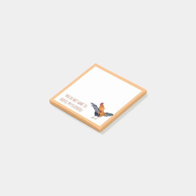 "Ruffle My Feathers" farbiger Wasserfarbenroster Post-it Klebezettel (angewinkelt)