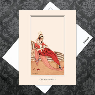 Ruffled Dress Wegener French Nouveau Fashion Postkarte
