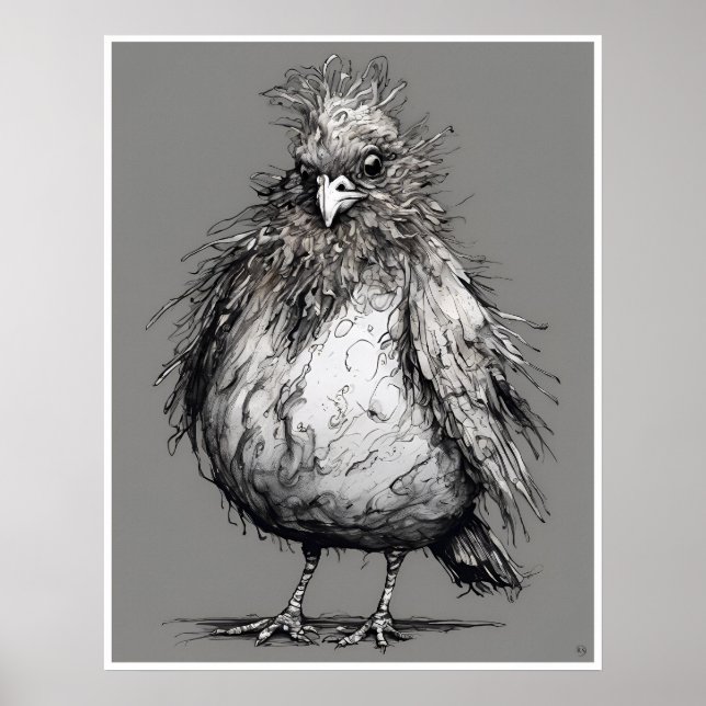Ruffled Feathers - Bird Art Print Poster (Vorne)