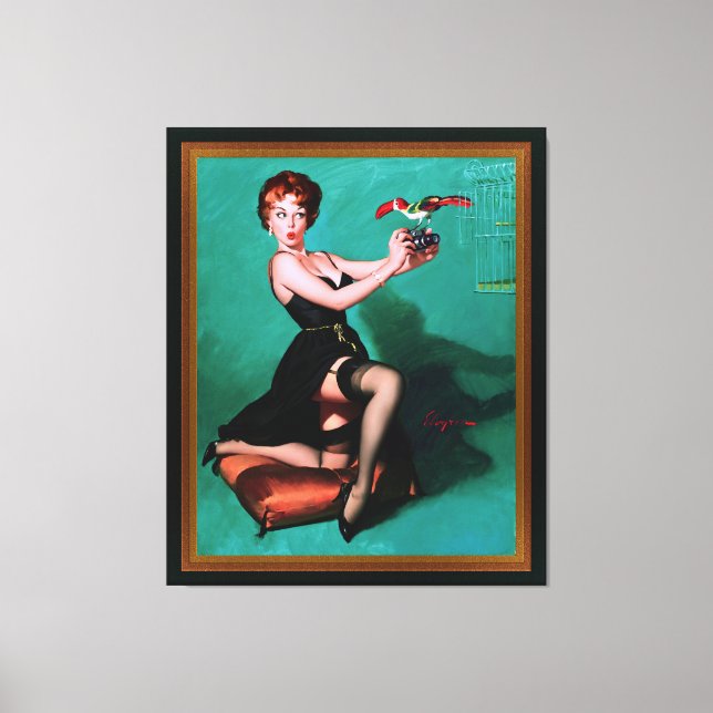 Ruffled Feathers von Gil Elvgren Leinwanddruck (Vorderseite)