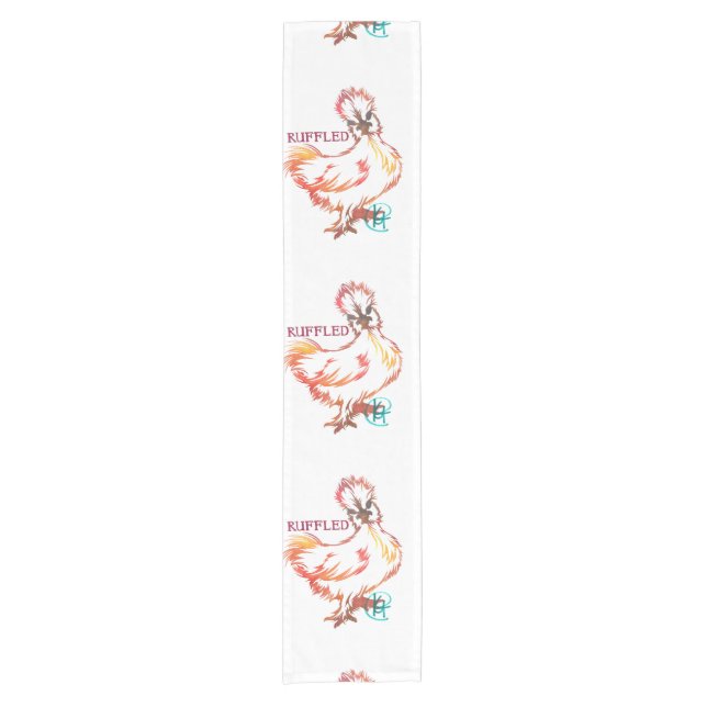 Ruffled Hen Art Table Runner Kurzer Tischläufer (Vorderseite)