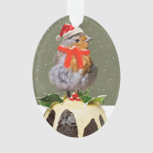 Ruffled Robin Christmas Ornament