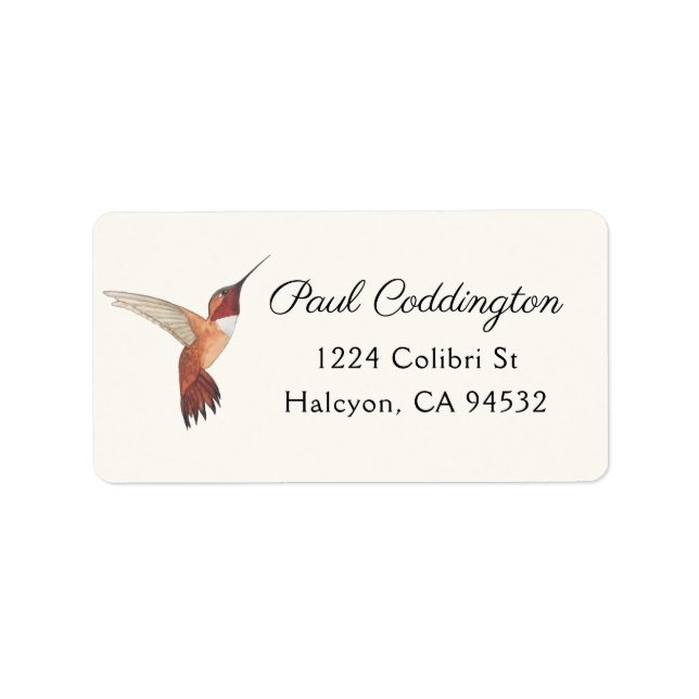 Rufous-Hummingbird-Adressetikett Adressaufkleber (Vorne)
