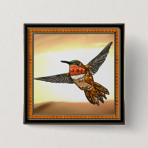 Rufous Hummingbird Button