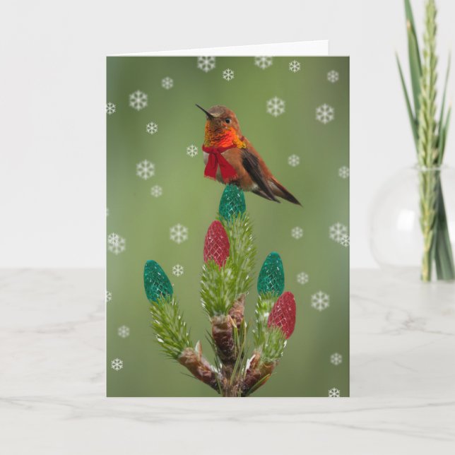 Rufous Hummingbird Feiertagskarte (Vorderseite)