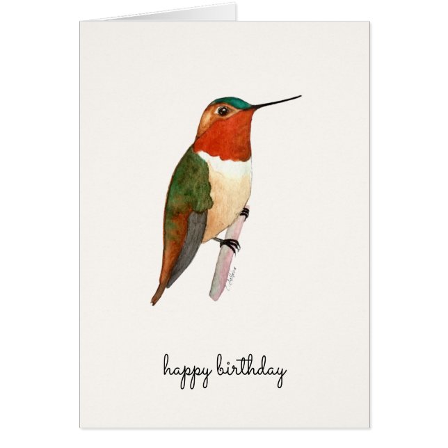 Rufous Hummingbird Geburtstagskarte (Vorne)