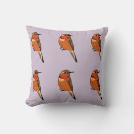 Rufous Hummingbird Polka Dot Throw Pillow Kissen