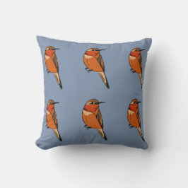 Rufous Hummingbird Polka Dot Throw Pillow Kissen
