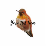 Rufous Hummingbird (Selasphorus rufus) Fotoskulptur Magnet<br><div class="desc">Der Rufous Hummingbird ist ein häufiger und aggressiver Kolibri,  der im Western Nordamerika vorkommt. Oft erschreckt es andere Vögel und schützt sie vor Federn.</div>