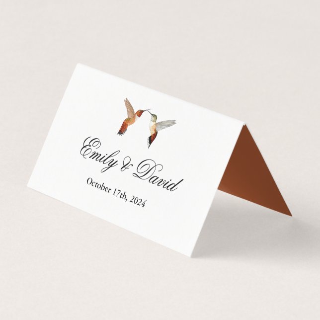 Rufous Hummingbirds Hochzeit von Platzkarten (Rückseite)