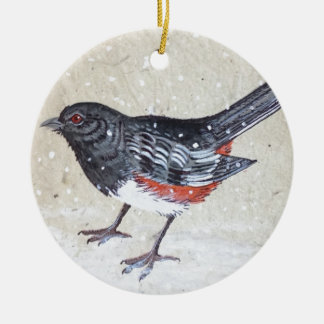 Rufus Sided Towhee Keramik Ornament