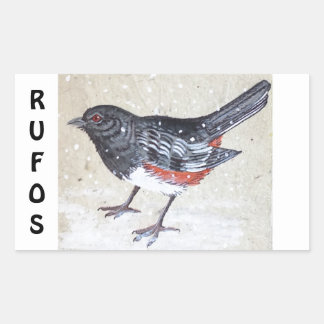 Rufus Sided Towhee Rechteckiger Aufkleber