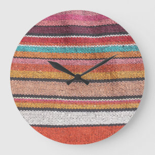 Rug Richness: Mexican Peruvian Textures Große Wanduhr