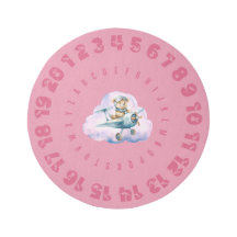 Rug rond éducatif avec numéro alphabet Bordure