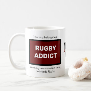Rugby Addict Fügen Sie das Monogramm Ihres Namens  Kaffeetasse