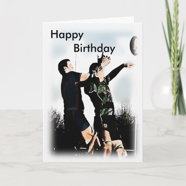 Rugby-alles Gute zum Geburtstag Karte (Vorderseite)