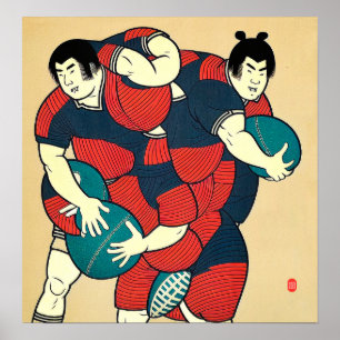 Rugby Art japonais - Rugby Peinture Impression