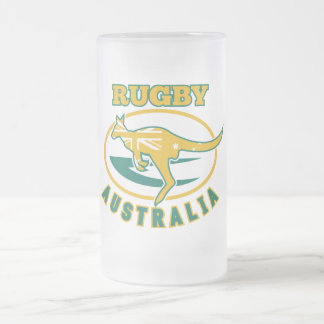 Rugby-Australien-Känguru Wallaby Mattglas Bierglas