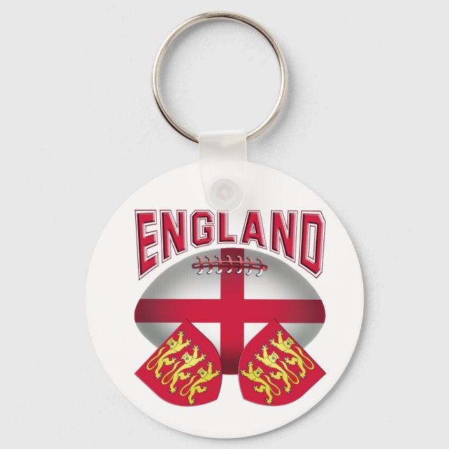 Rugby-Ball-Flagge in England Schlüsselanhänger (Vorderseite)