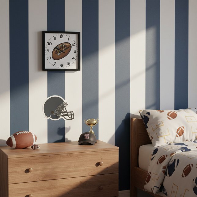 Rugby Ball Fun Sports Graphic Große Wanduhr (Von Creator hochgeladen)