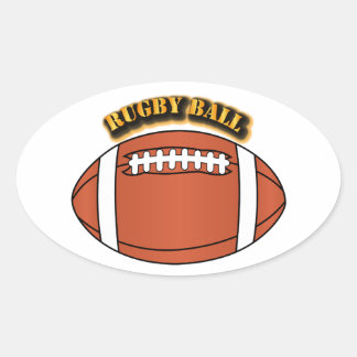 Rugby Ball mit Text Ovaler Aufkleber