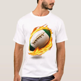 Rugby Ball on Fire Cool Design T-Shirt