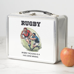 Rugby, bei dem die Bekämpfung ein Fehler ist Metall Brotdose