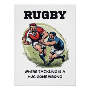 Rugby, bei dem die Bekämpfung ein Fehler ist Poster