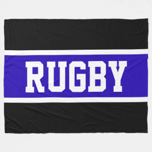 RUGBY Bold Athletic Royal Blue Schwarz-weiß Stripe Fleecedecke