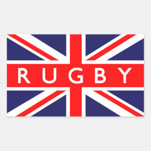 Rugby: Britische Flagge Rechteckiger Aufkleber