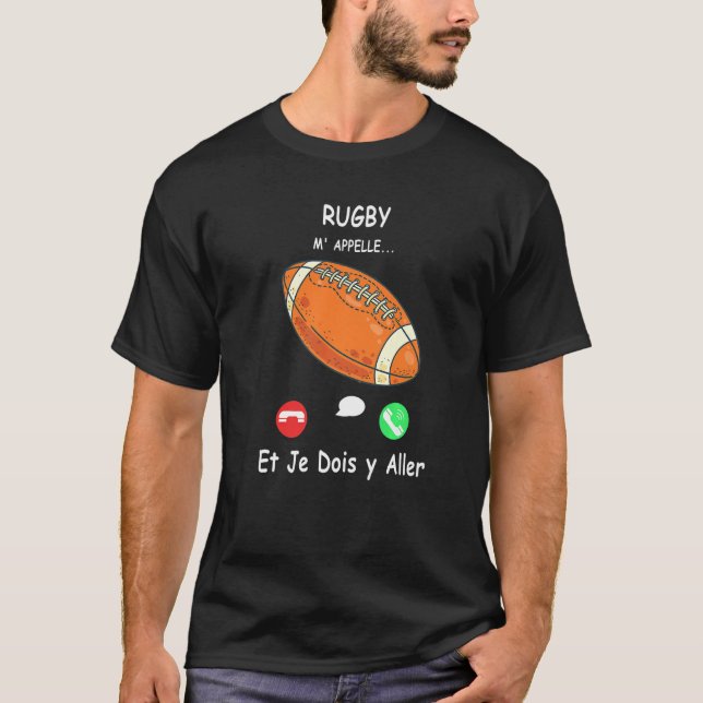 Rugby Call Me And I Must Go in French Premium T-Shirt (Vorderseite)