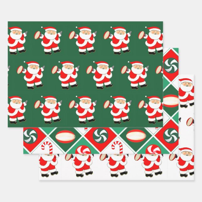 Rugby Christmas Holiday Geschenkpapier (Set)