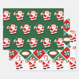 Rugby Christmas Holiday Geschenkpapier Set