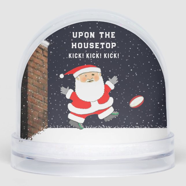 Rugby Christmas Holiday Gift Snow Globe Schneekugeln (Vorderseite)