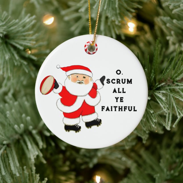 Rugby Christmas Keramik Ornament (Baum)