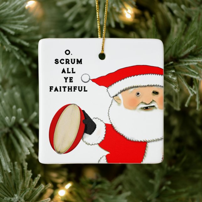 Rugby Christmas Keramikornament (Baum)