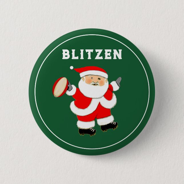 Rugby Christmas Kleinen Geschenke Button (Vorderseite)