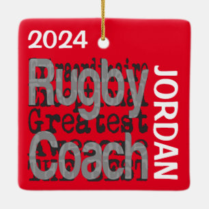 Rugby Coach Extraordinaire CUSTOM Keramikornament