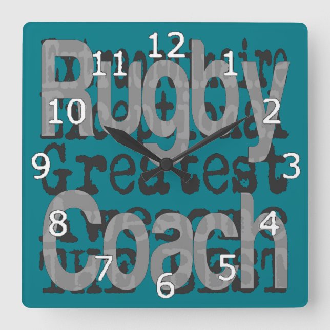 Rugby Coach Extraordinaire Quadratische Wanduhr (Vorderseite)