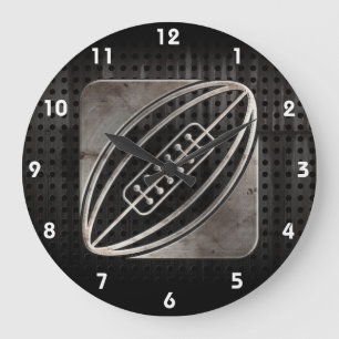 Rugby; Cooles Schwarzes Große Wanduhr