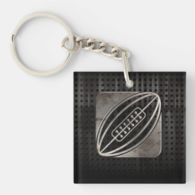 Rugby; Cooles Schwarzes Schlüsselanhänger (Vorderseite)