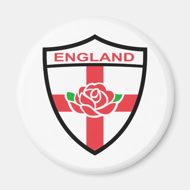 Rugby England Rose Flag Schild Magnet (Vorne)