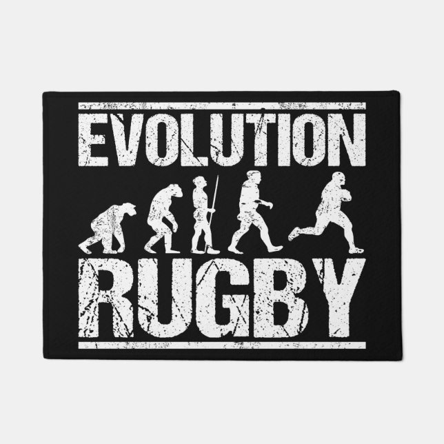 Rugby Evolution Monkeys Grunge for Rugby Player Fußmatte (Vorderseite)