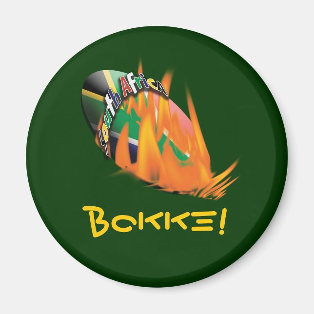 Rugby-Fans & Fans-Magnete aus Südafrika Magnet (Vorne)