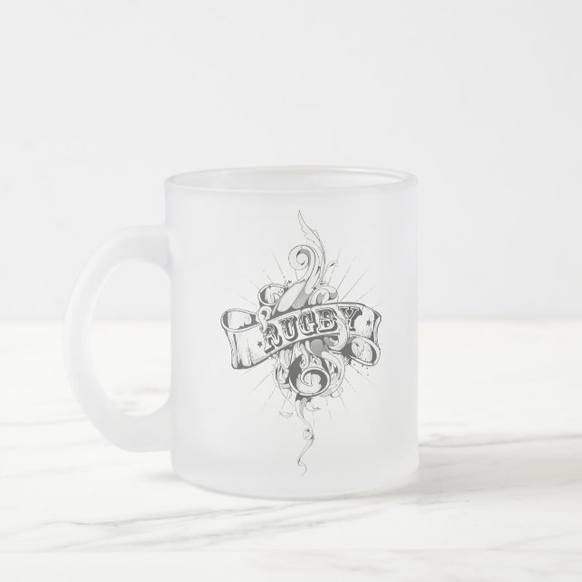 Rugby Follower Mattierte Tasse aus Glas (Links)