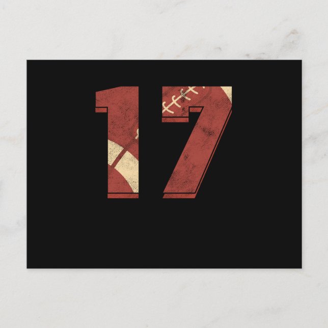 Rugby Football 17. Geburtstagsgeschenk Postkarte (Vorderseite)