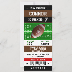 Rugby Football Pass Anniversaire Invitation