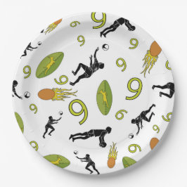 Rugby game are on pappteller